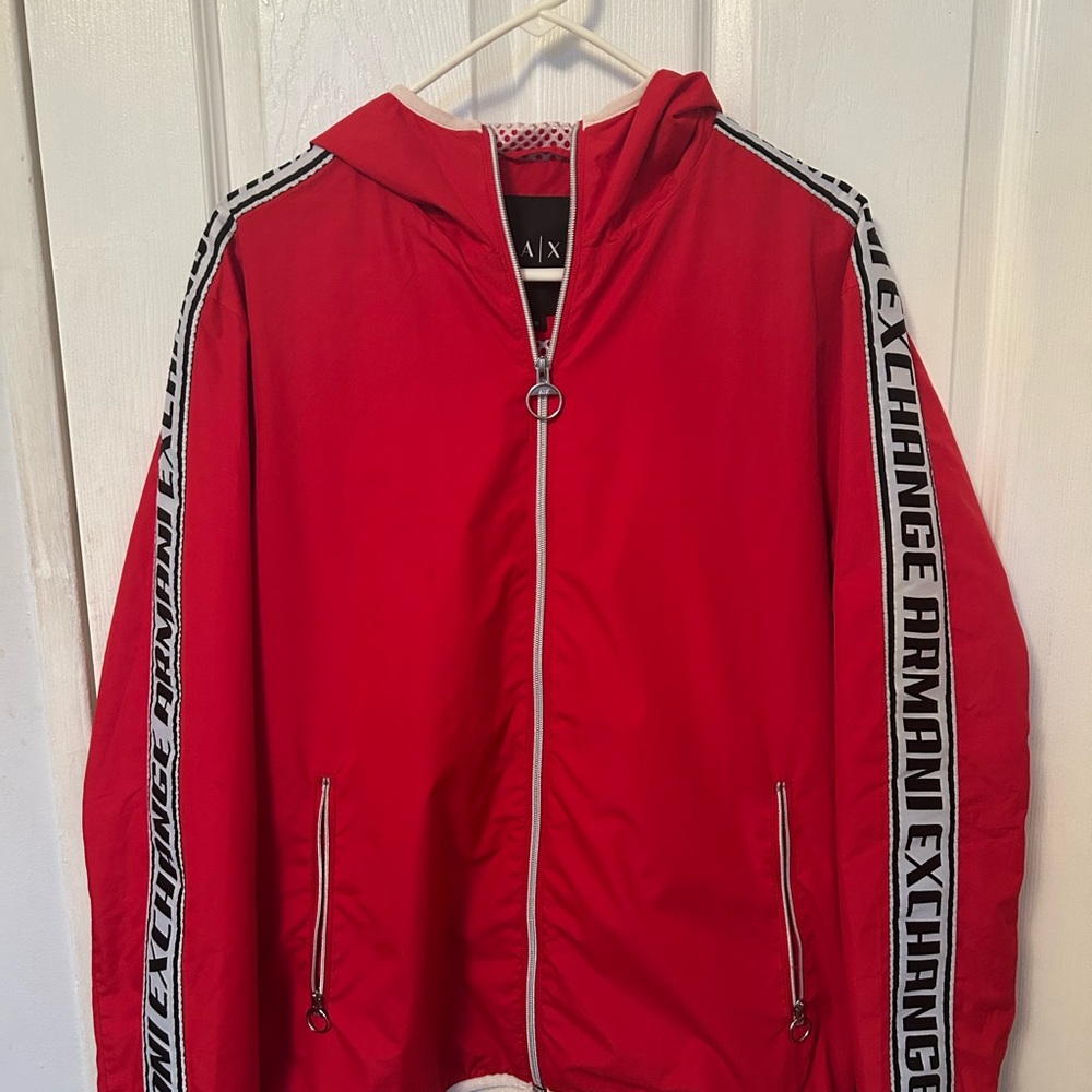 A|X Armani Exchange Red Logo Tape Nylon Jacket-Men’s M